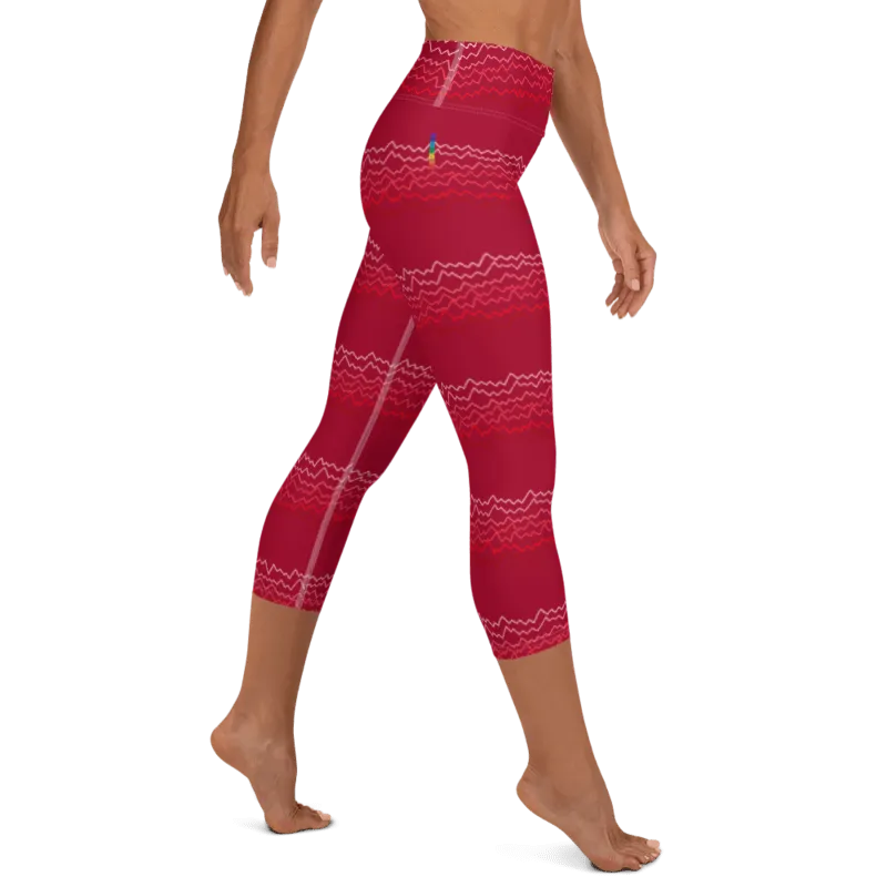 Red Earth High Waist Yoga Capri Leggings