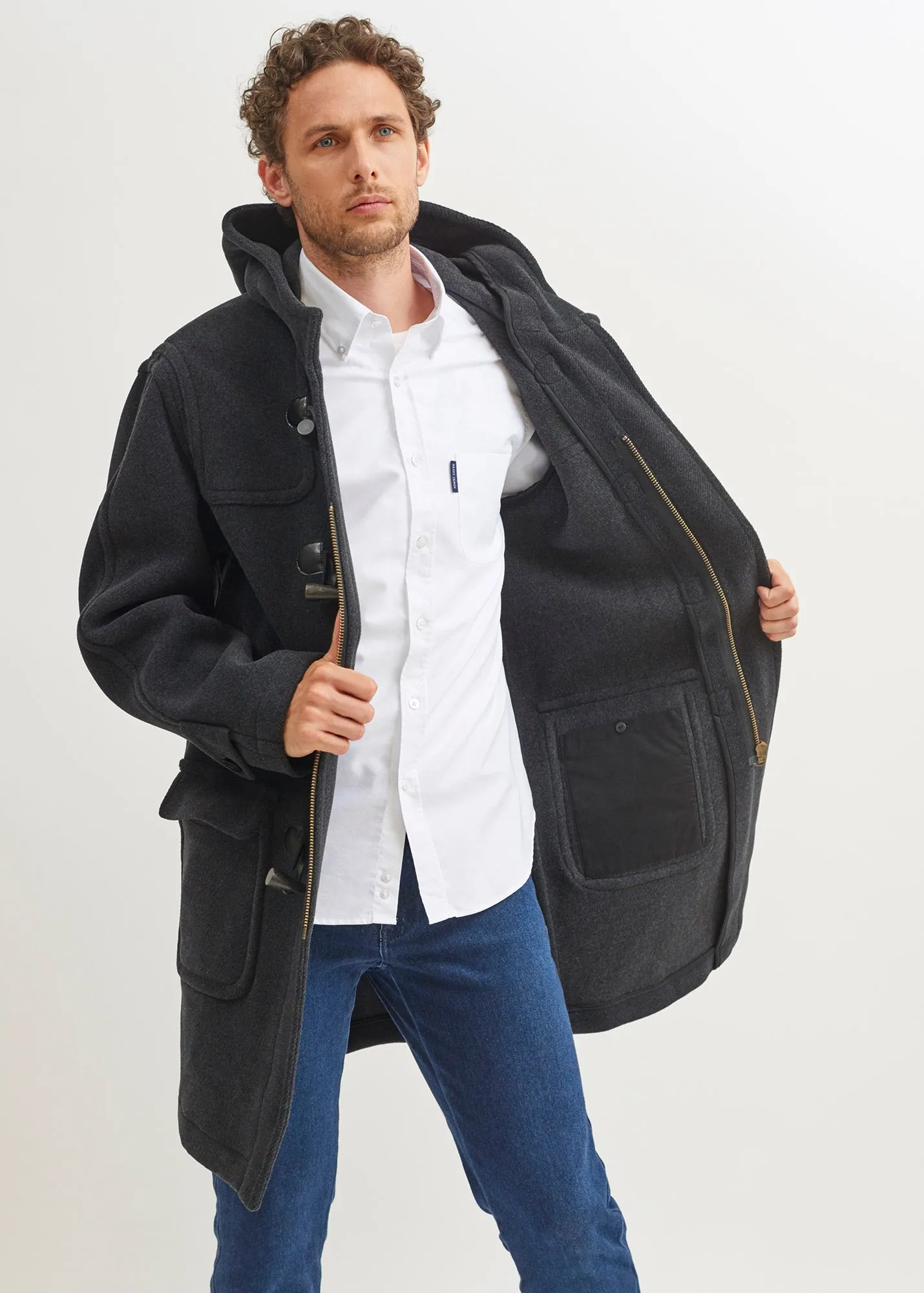 Saturne classic duffle-coat - in wool (ANTHRACITE)