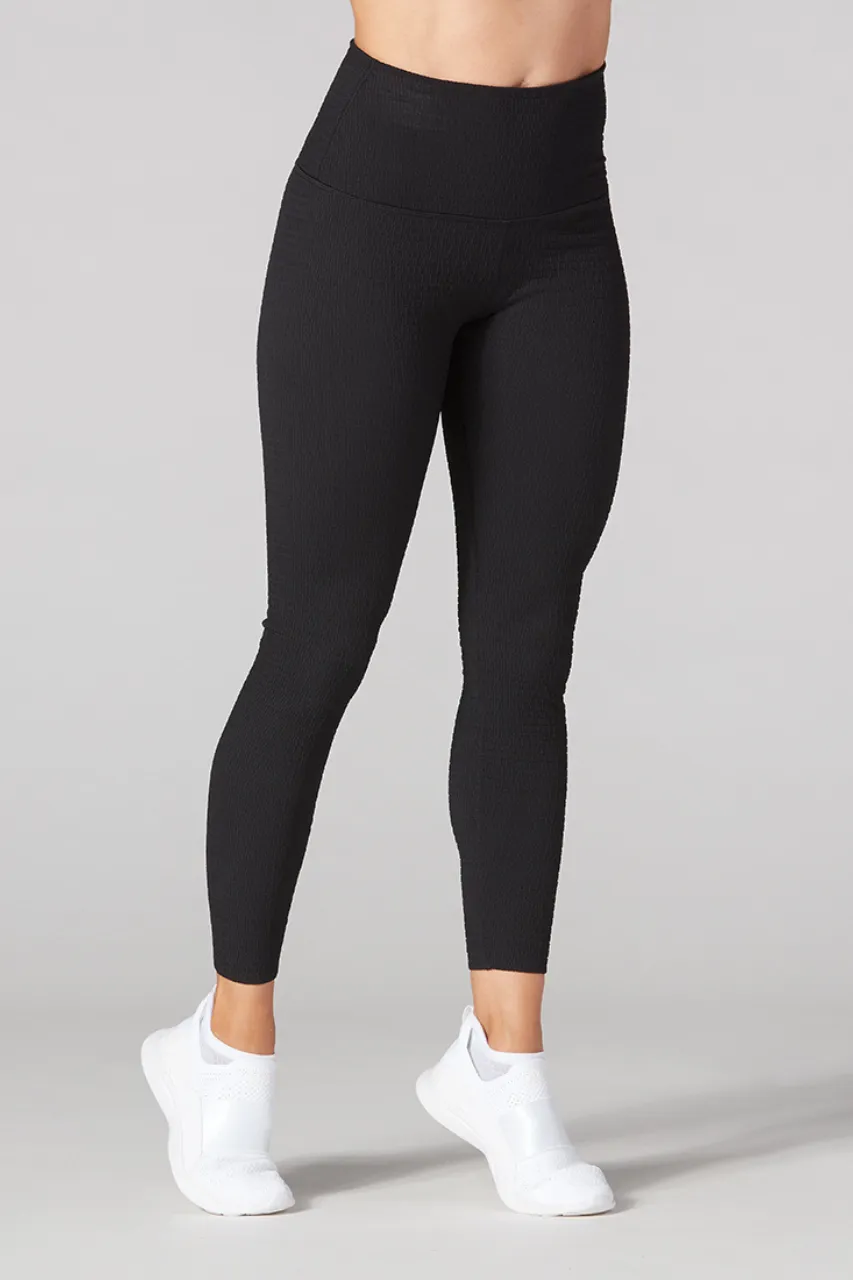 Seersucker High Waisted 7/8 Legging