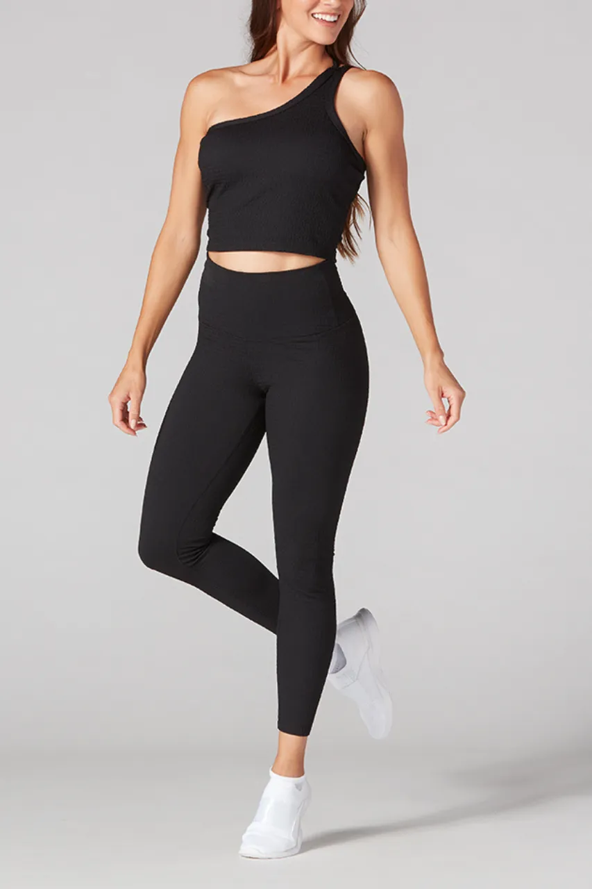 Seersucker High Waisted 7/8 Legging