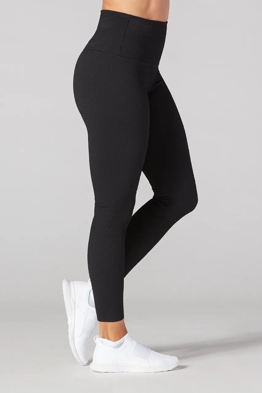 Seersucker High Waisted 7/8 Legging