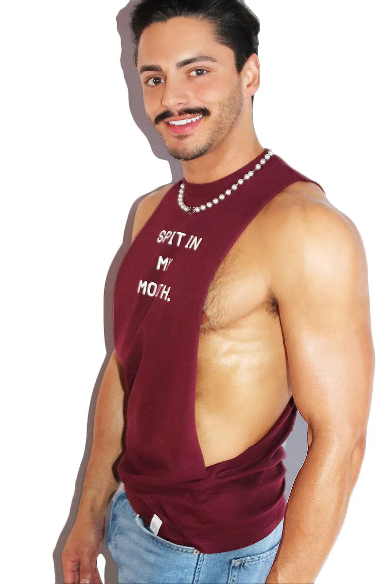 Spit In My Mouth Low Arm Shredder Tank-Burgandy