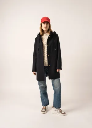 Ste Katia Hooded Coat - in wool fabric (NAVY)