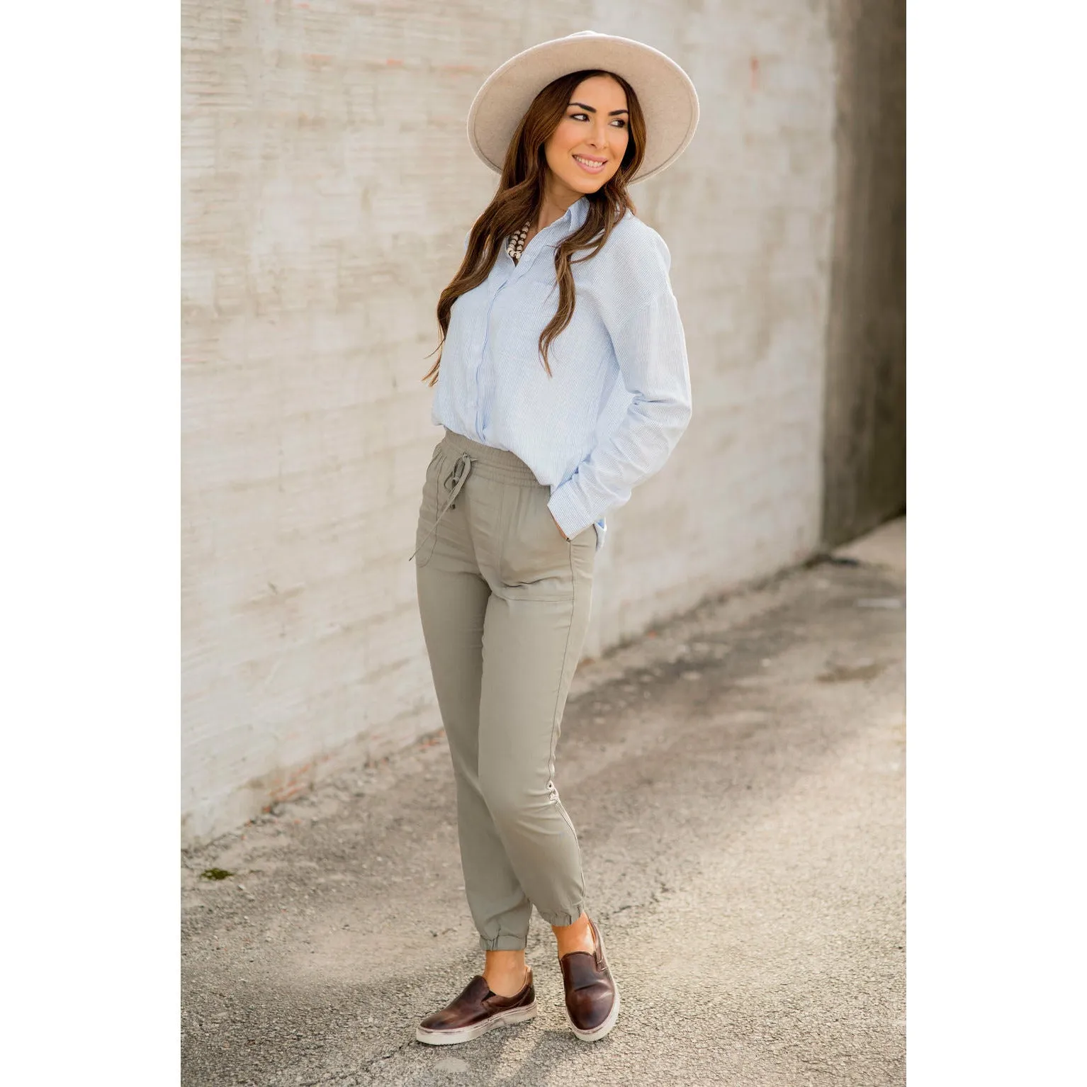 Stripe Button Up Blouse