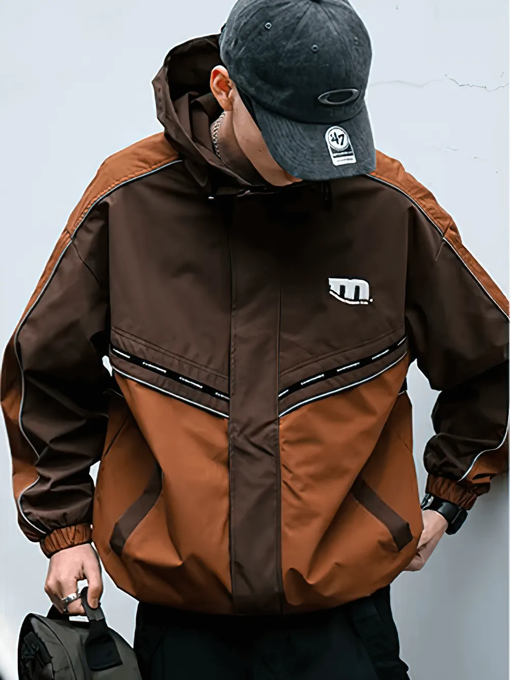 Stylish Men's Outdoor Reflective Hooded Jacket - SF2273