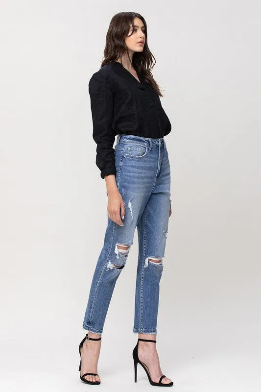 SUPER HIGH RISE STRETCH MOM JEANS