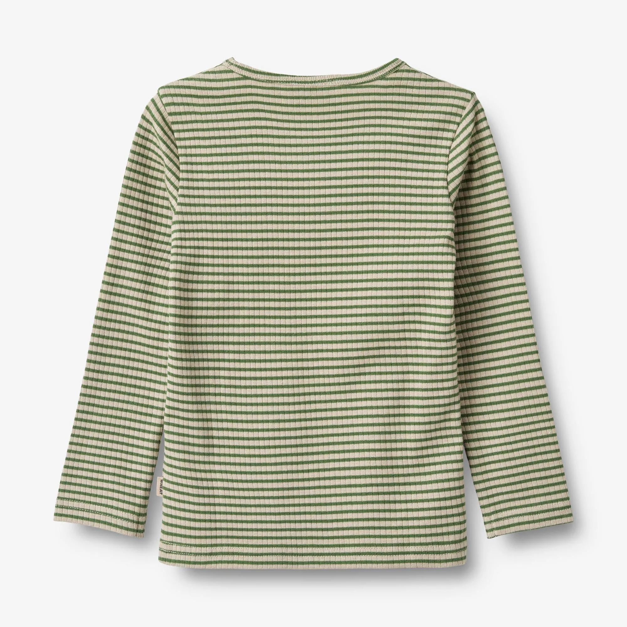 T-Shirt L/S Stig - elm green stripe