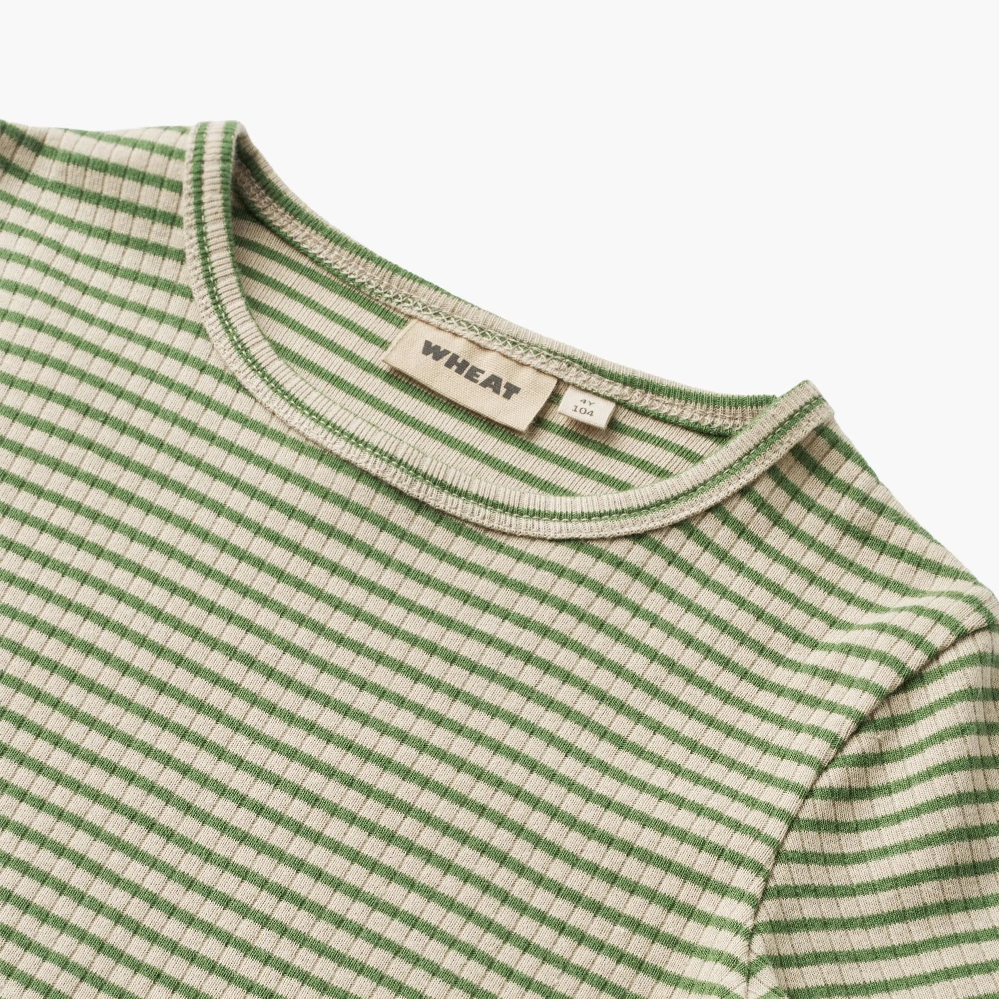 T-Shirt L/S Stig - elm green stripe