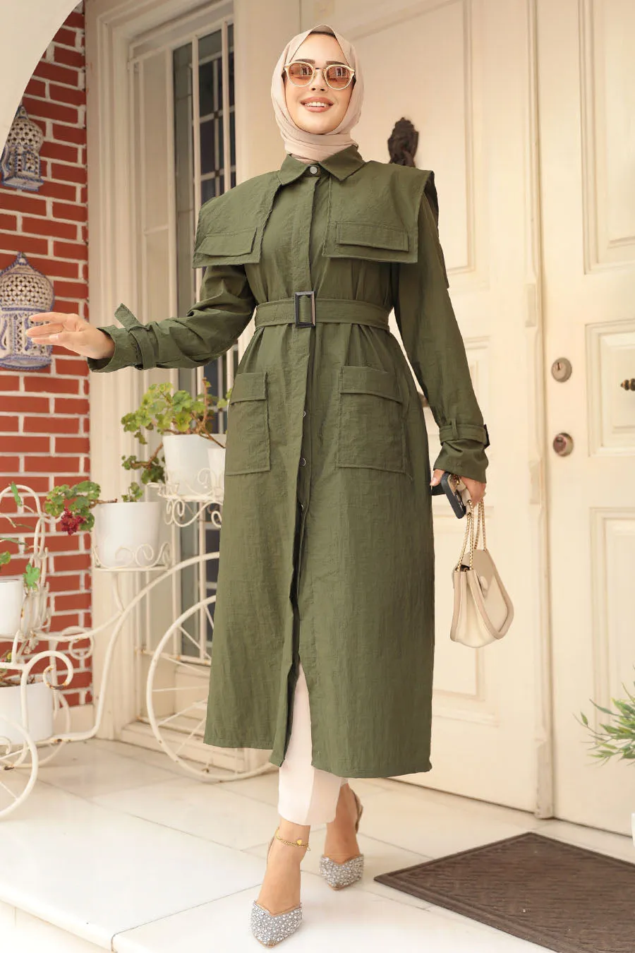 The Molly Full-Length Trench Coat redefines elegance and versatility in modest fashion