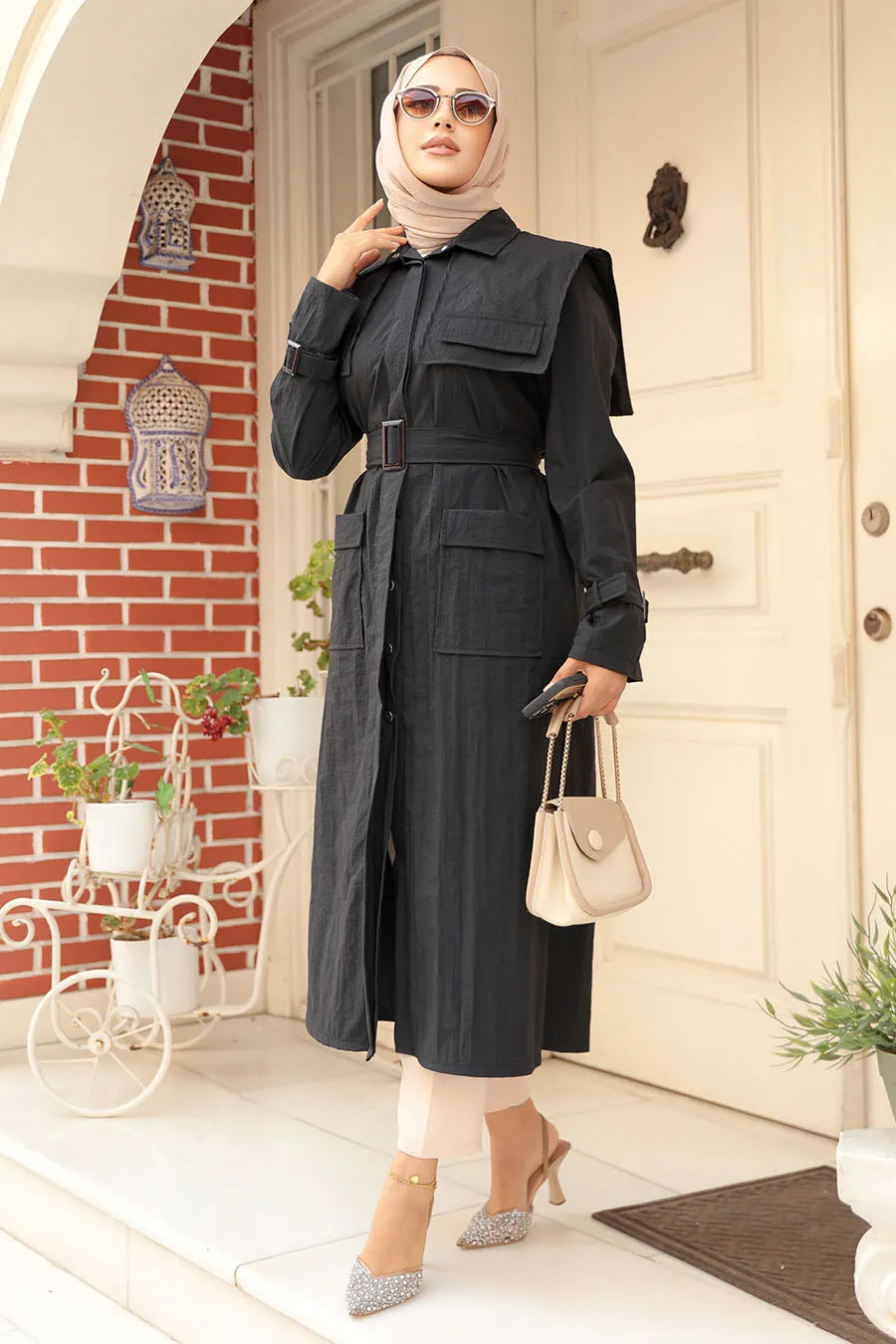 The Molly Full-Length Trench Coat redefines elegance and versatility in modest fashion