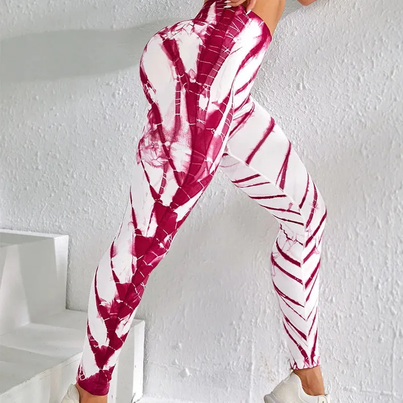 Tie-Dye High-Waist Elastic Workout Legging