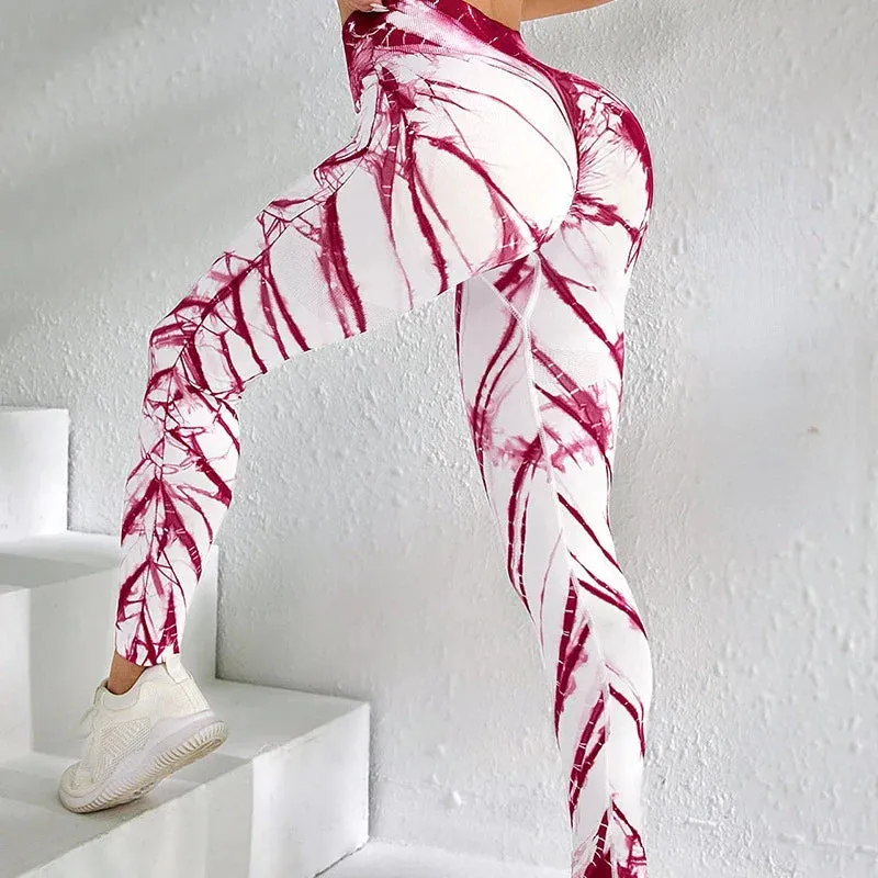 Tie-Dye High-Waist Elastic Workout Legging