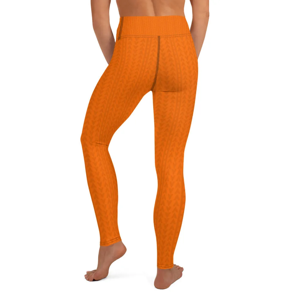 Tiger Orange High Waist Yoga Leggings