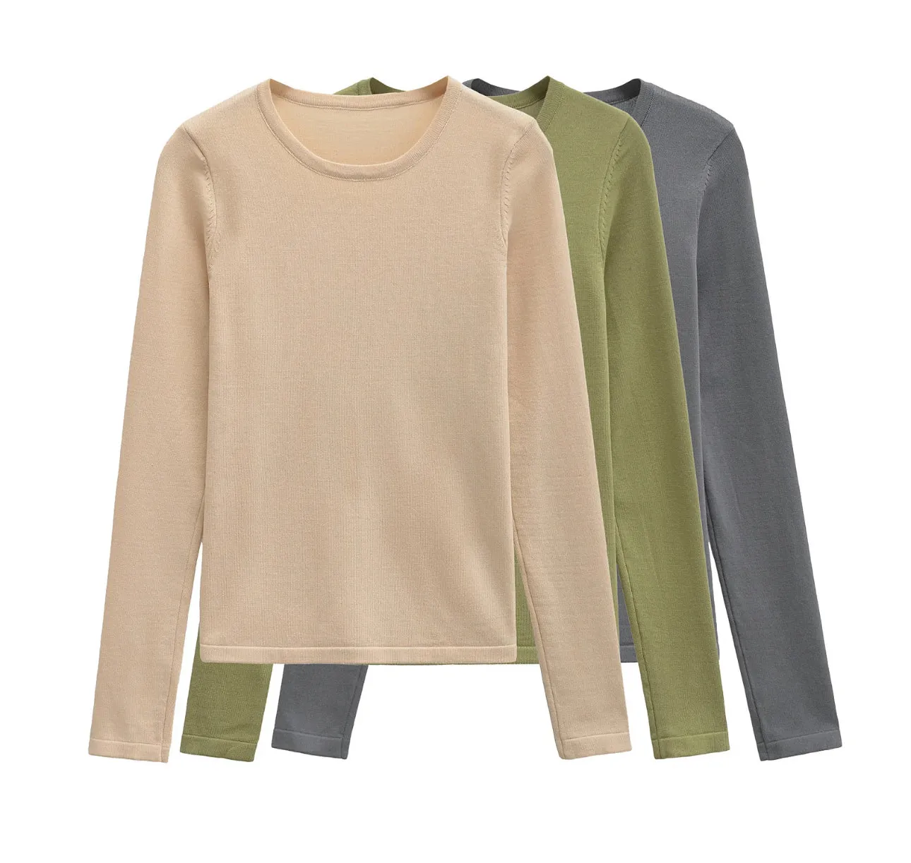 Tops green gray and nude