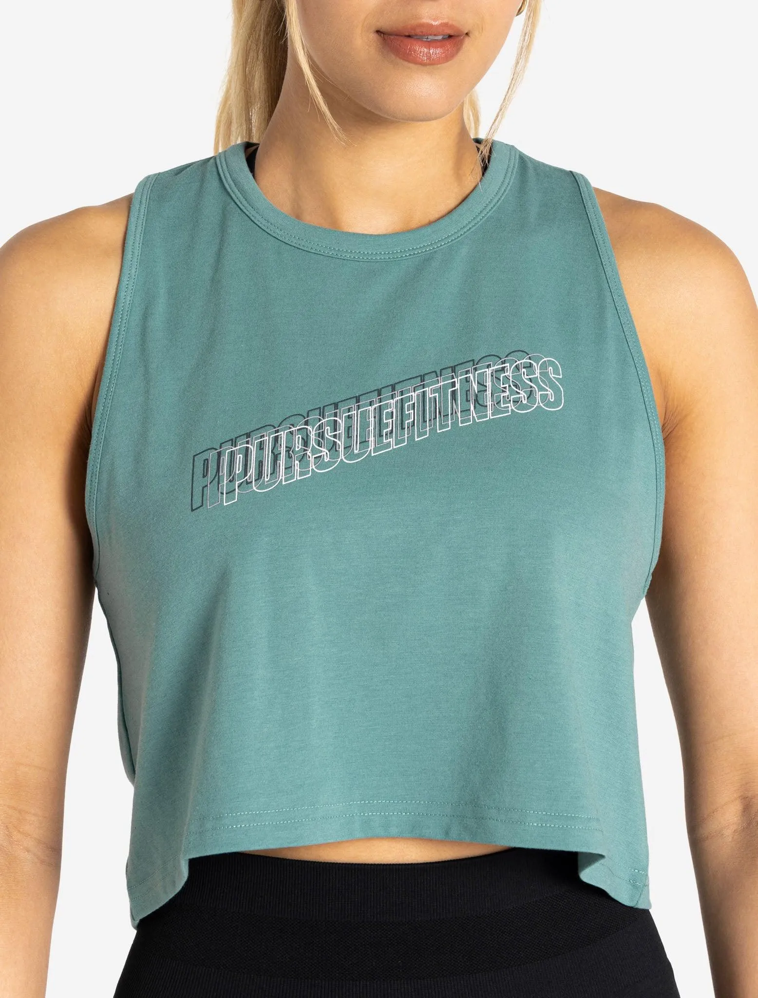 Wave Crop Tank - Teal