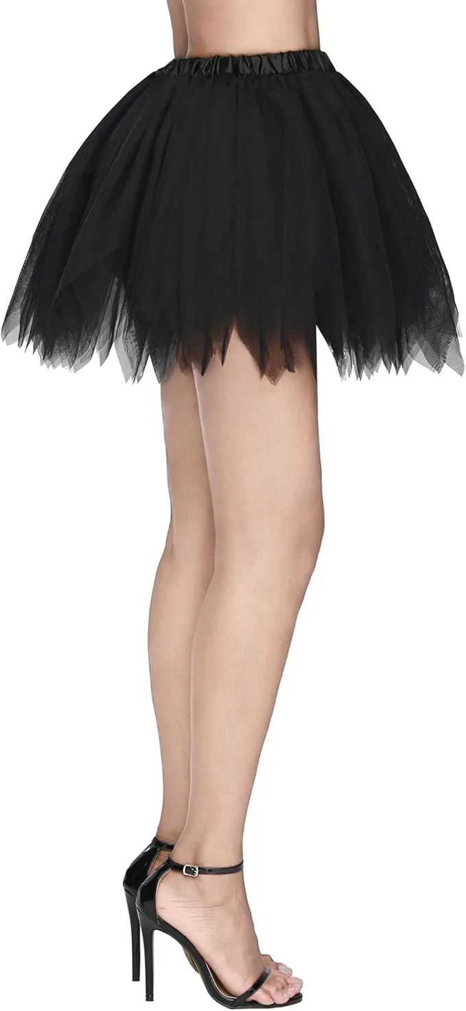 Women's Black Petticoat Skirt Tutu Skirts, Black