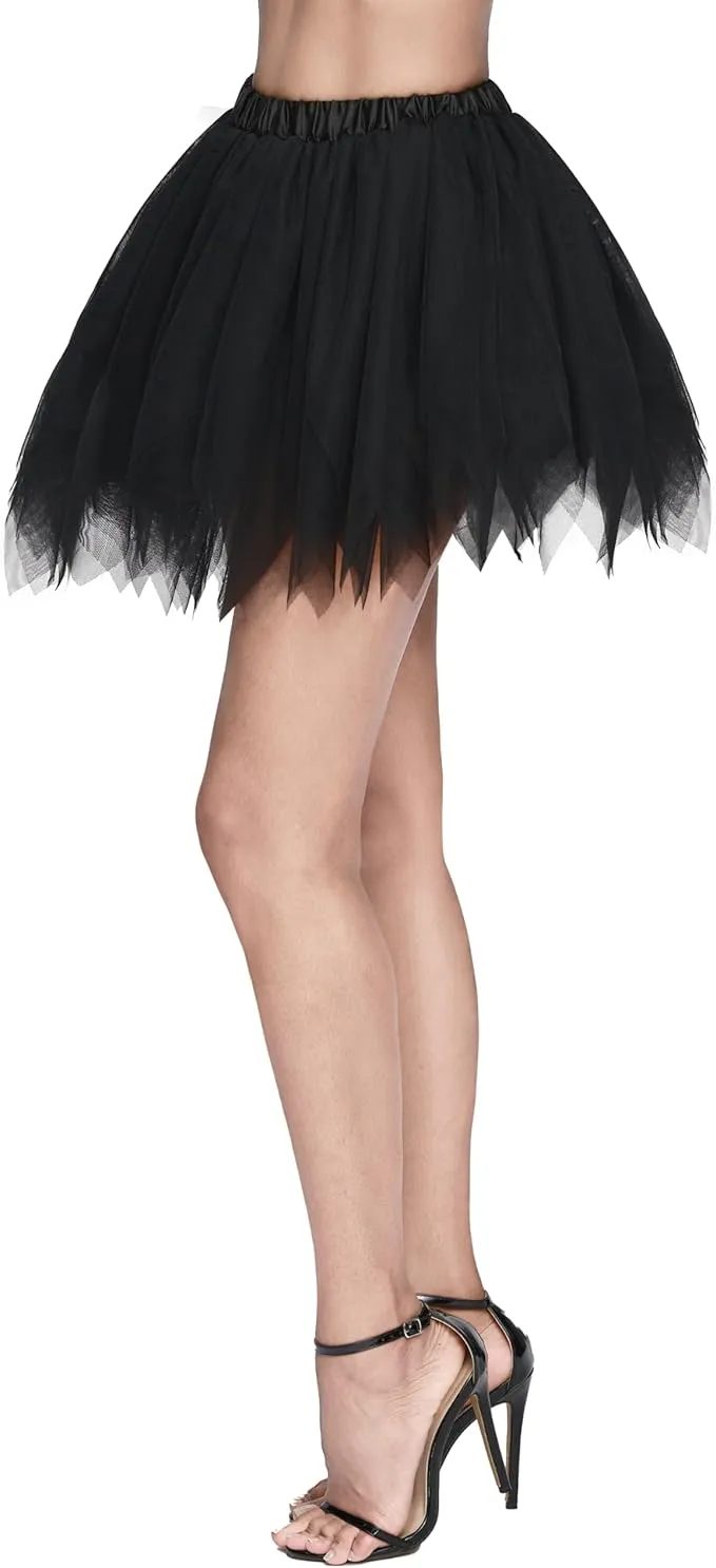 Women's Black Petticoat Skirt Tutu Skirts, Black